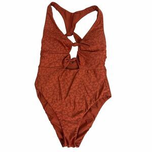 Citrus Knotted One-Piece Swimsuit XS Clay